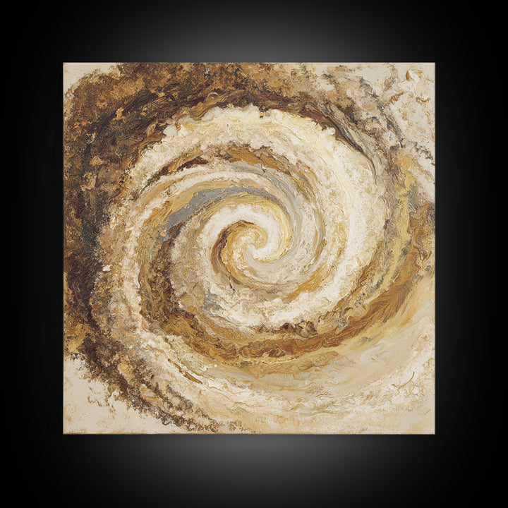 Abstract Brown and Cream Coffee Swirl Canvas Print, Coffee Shop Art, Coffee, Cafe Decor, Fine Art, Cafe, Living Room Decor, CSA-1x1-81