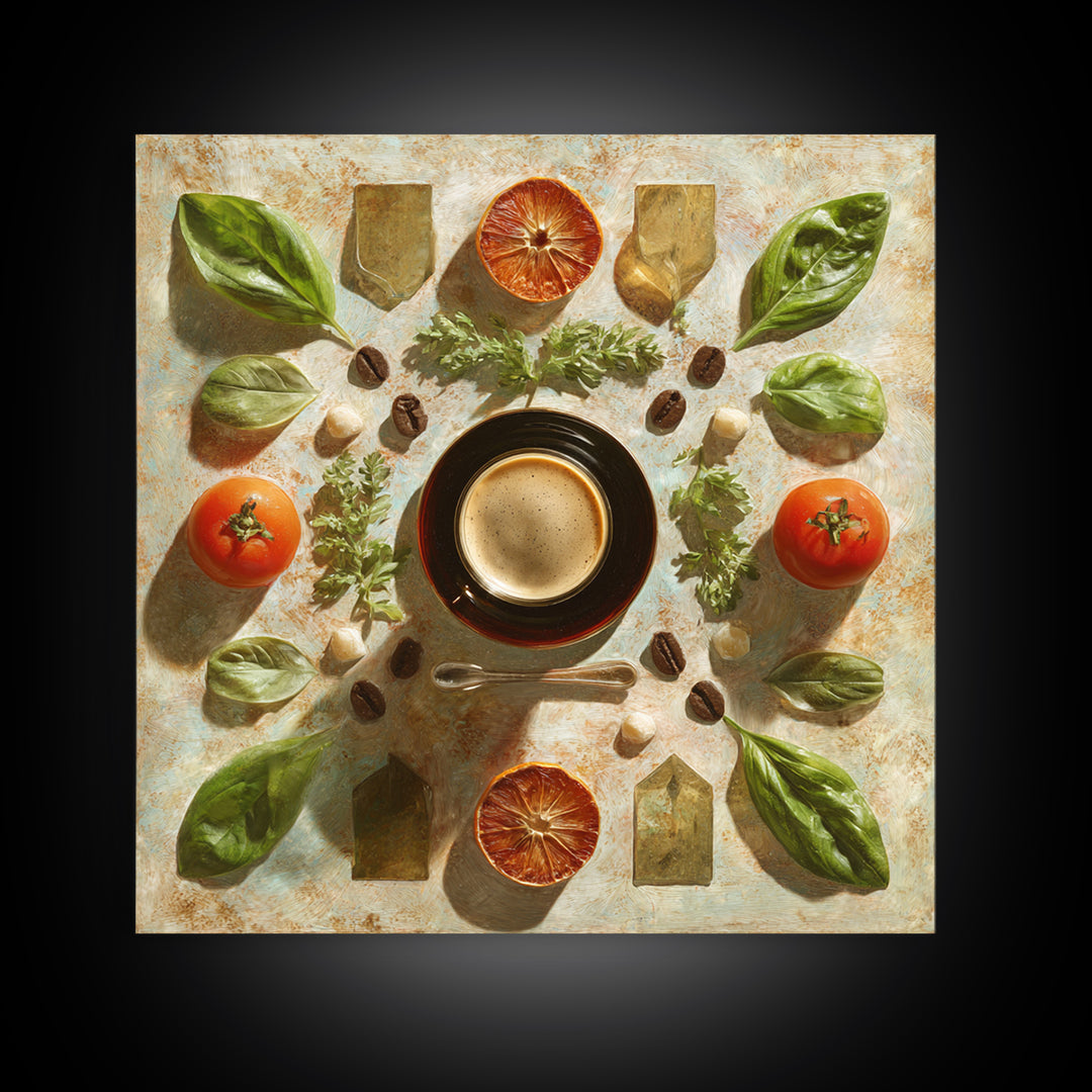 Espresso Martini Coffee Cocktail Still Life Canvas Print, Coffee Shop Art, Contemporary Art, Cafe Decor, Fine Art, Cafe, CSA-1x1-89