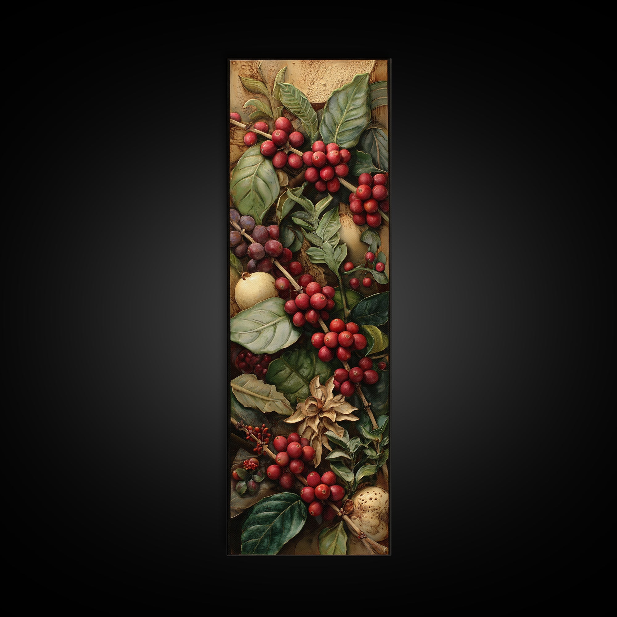 Coffee Farm Landscape Canvas Print, Coffee Shop Art, Dark Academia Decor, Cafe Decor, Cafe, Whimsical Art, Coffee Wall Art, CSA-1x3-11