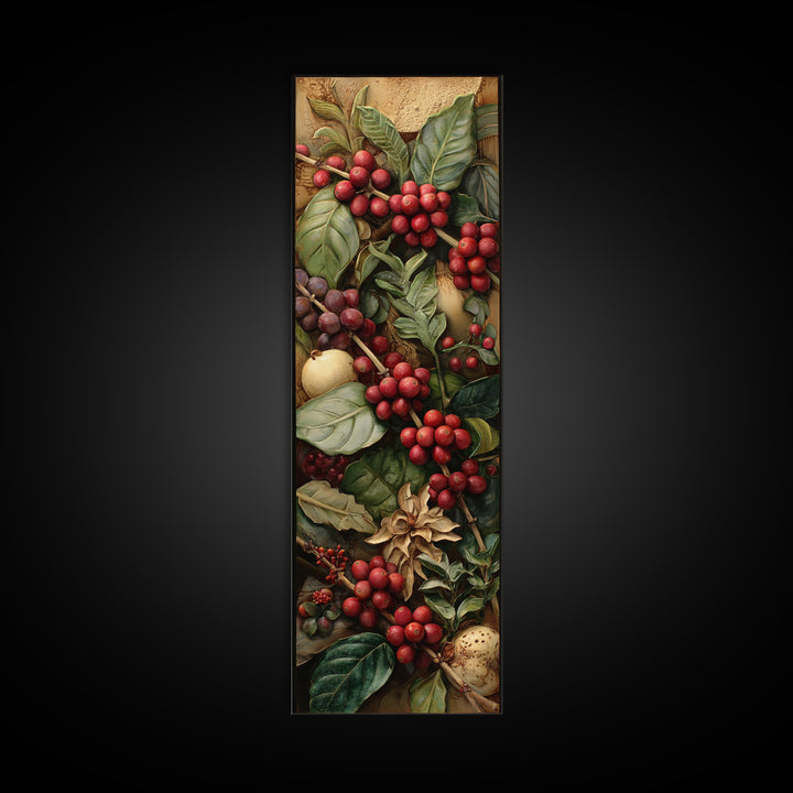 Coffee Farm Landscape Canvas Print, Coffee Shop Art, Dark Academia Decor, Cafe Decor, Cafe, Whimsical Art, Coffee Wall Art, CSA-1x3-11