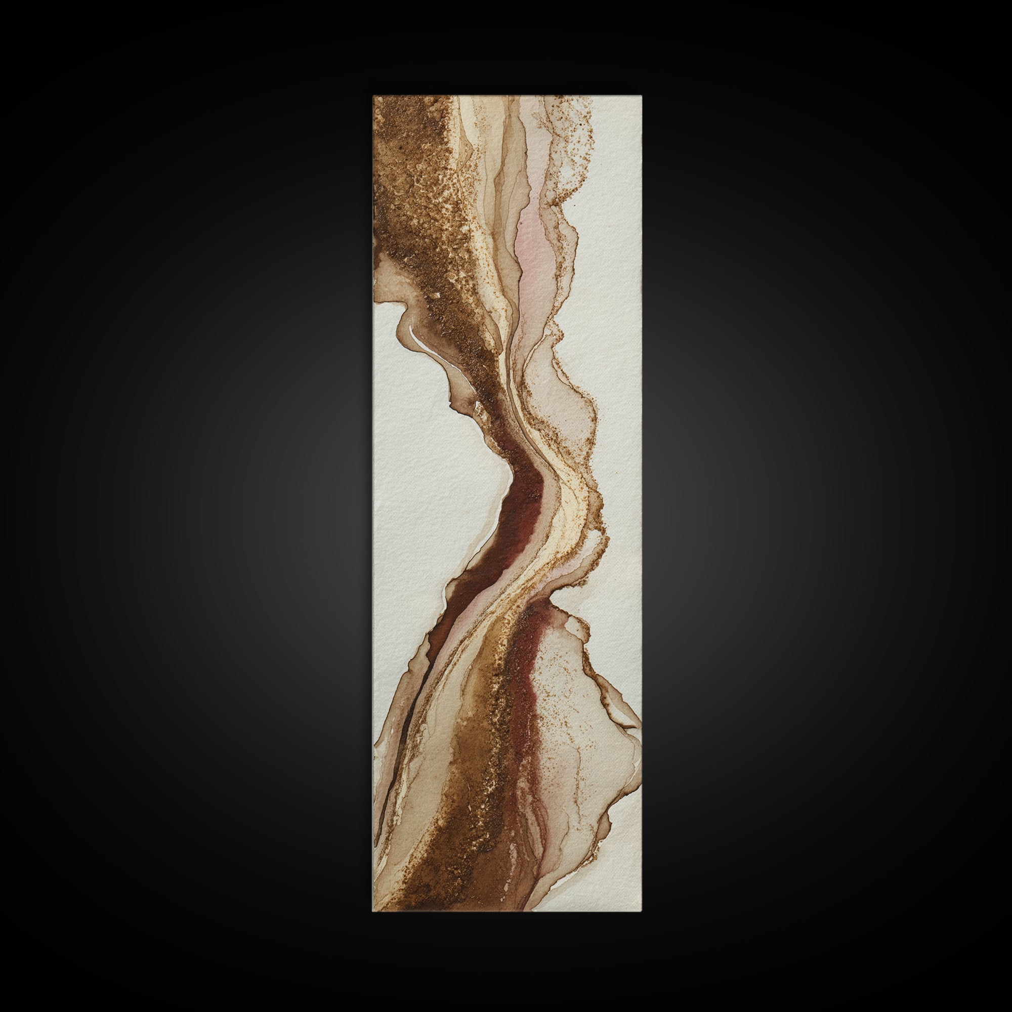 Abstract Brown and Cream Coffee Swirl Framed Canvas Print, Coffee Shop Art, Wall Art, Cafe Decor, Abstract Art, Cafe, CSA-1x3-45