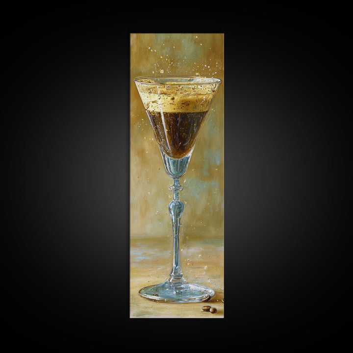 Espresso Martini Coffee Cocktail Still Life Framed Canvas Print, Coffee Shop Art, Textured Painting, Cafe Decor, Fine Art, Cafe, CSA-1x3-53