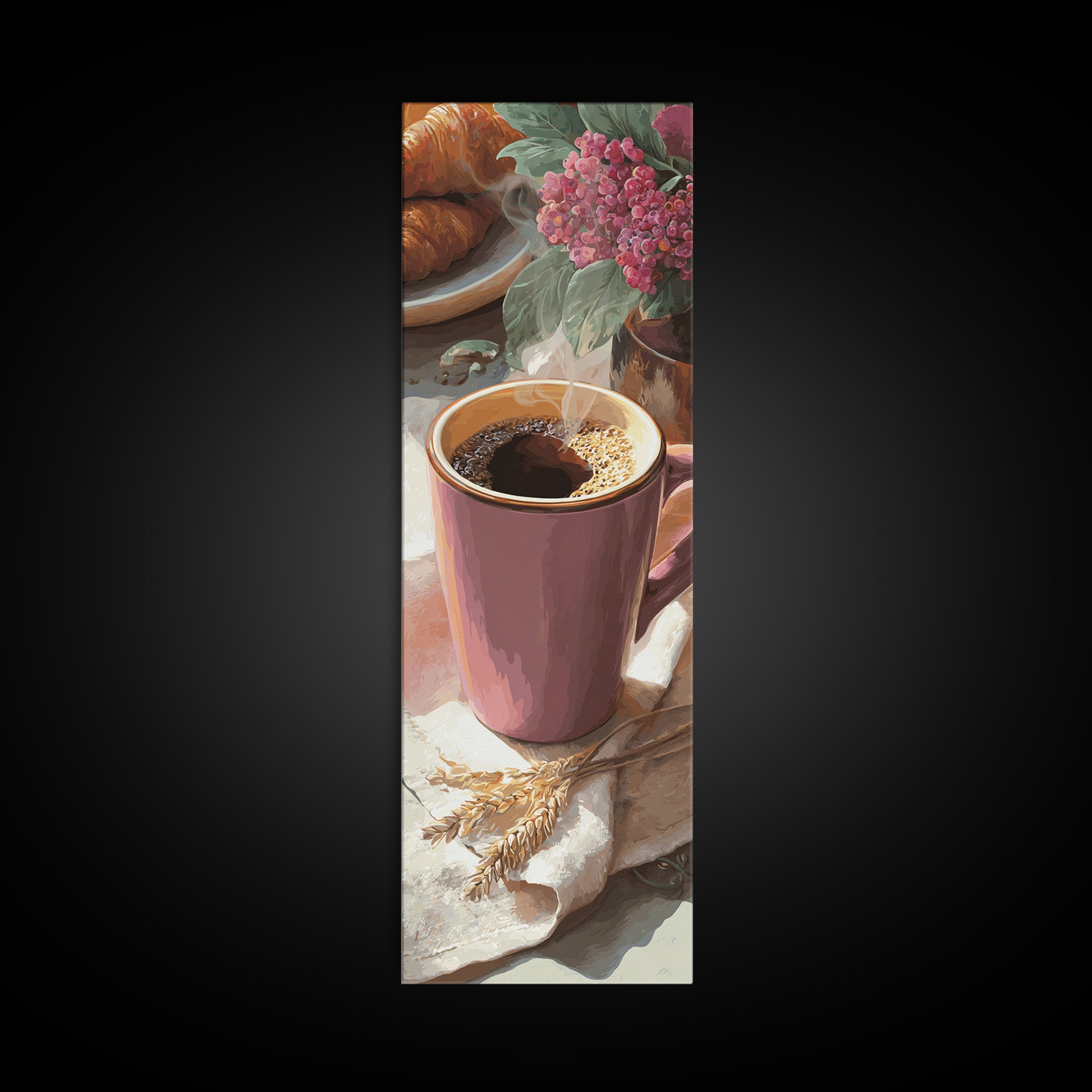 Retro Cafe Poster Coffee Cup Graphic Canvas Print, Coffee Shop Art, Coffee Wall Art, Cafe Decor, Fine Art, Cafe, CSA-1x3-67