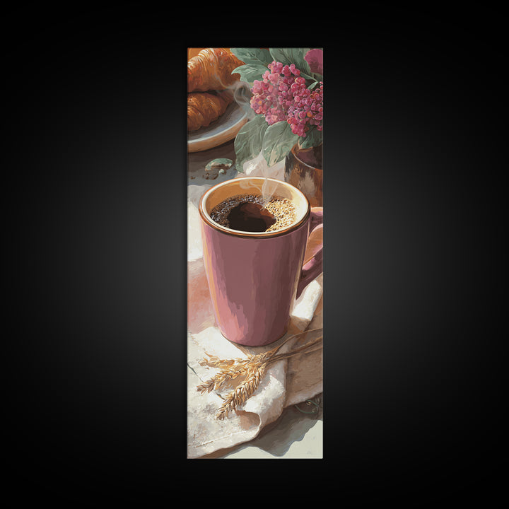 Retro Cafe Poster Coffee Cup Graphic Canvas Print, Coffee Shop Art, Coffee Wall Art, Cafe Decor, Fine Art, Cafe, CSA-1x3-67
