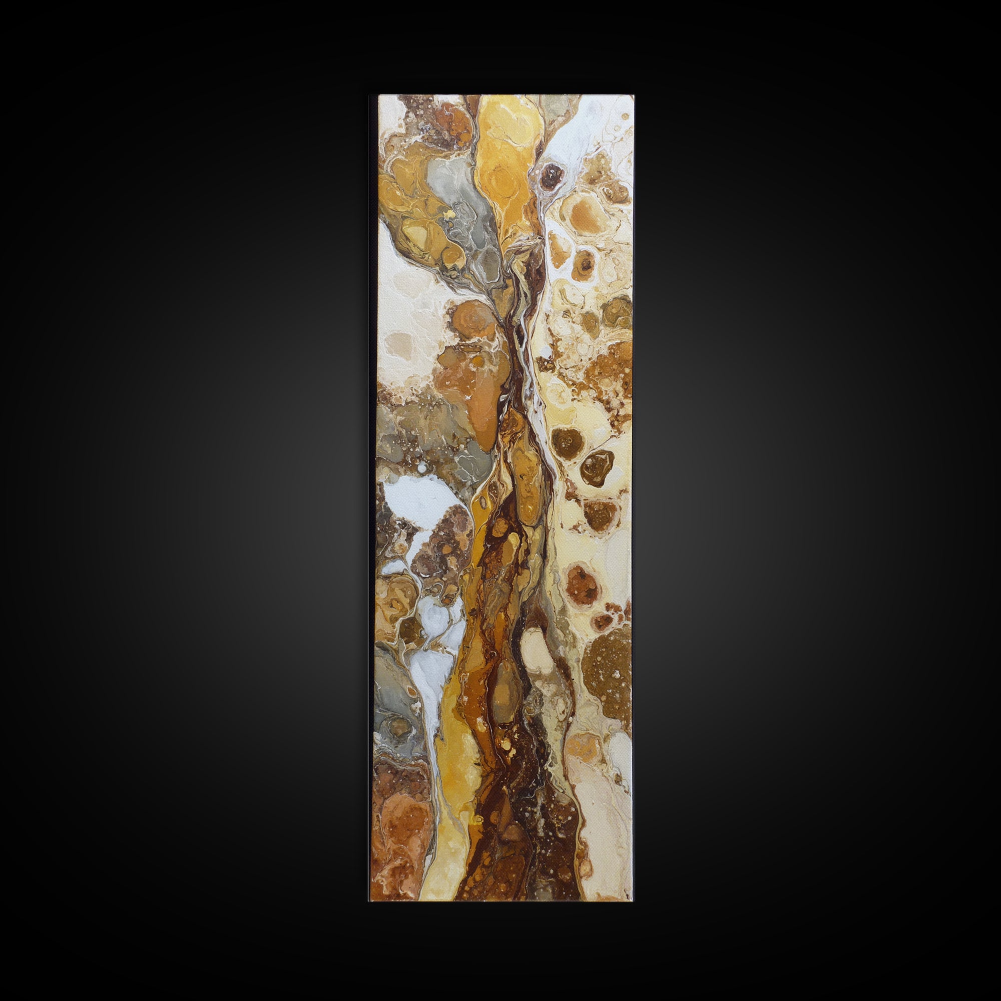 Abstract Brown and Cream Coffee Swirl Framed Canvas Print, Coffee Shop Art, Wall Art, Cafe Decor, Abstract Art, Cafe, CSA-1x3-69