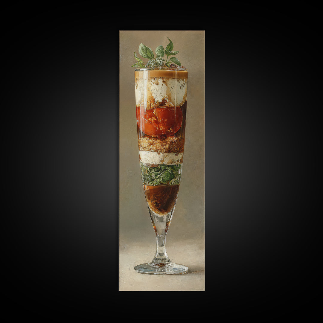 Iced Coffee Glass Framed Canvas Print, Coffee Shop Art, Gallery Decor, Cafe Decor, Fine Art, Cafe, Wall Art, Home Decor, CSA-1x3-71