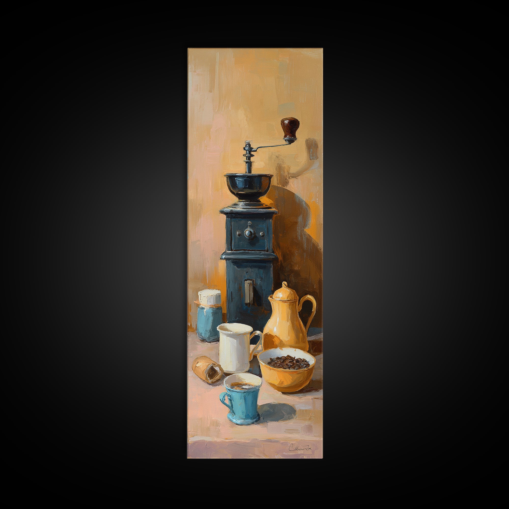 Coffee Grinder Antique Still Life Canvas Print, Coffee Shop Art, Bedroom Wall Art, Cafe Decor, Fine Art, Cafe, Modern Decor, CSA-1x3-72