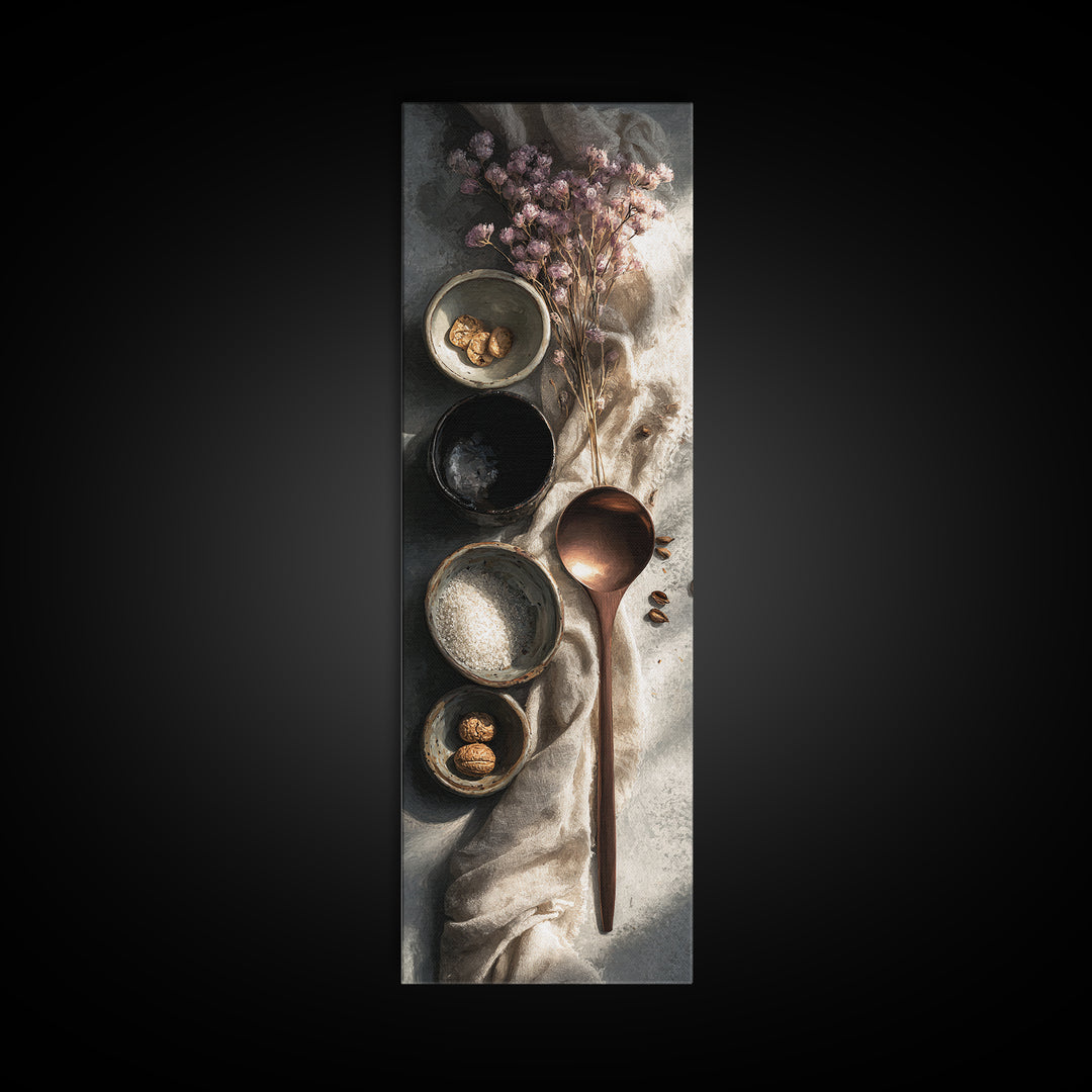 Moody Dark Roast Still Life Framed Canvas Print, Coffee Shop Art, Moody Wall Art, Cafe Decor, Fine Art, Cafe, Luxury Decor, CSA-1x3-92