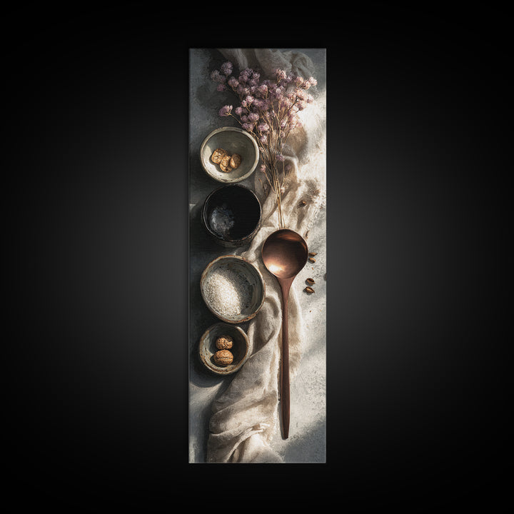 Moody Dark Roast Still Life Framed Canvas Print, Coffee Shop Art, Moody Wall Art, Cafe Decor, Fine Art, Cafe, Luxury Decor, CSA-1x3-92