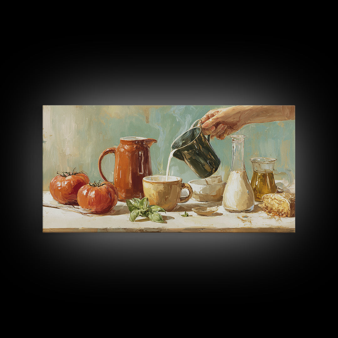 Barista Hands Pouring Milk into Espresso Canvas Print, Coffee Shop Art, Printable Wall Art, Cafe Decor, Fine Art, Cafe, CSA-2x1-17