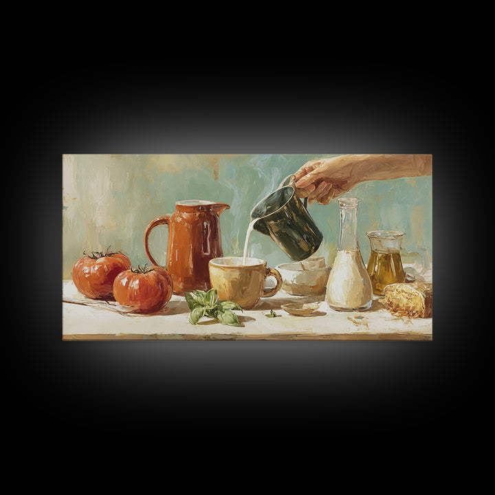Barista Hands Pouring Milk into Espresso Canvas Print, Coffee Shop Art, Printable Wall Art, Cafe Decor, Fine Art, Cafe, CSA-2x1-17