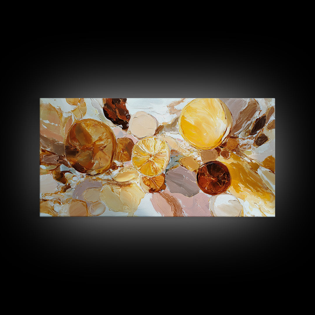 Abstract Brown and Cream Coffee Swirl Framed Canvas Print, Coffee Shop Art, Kitchen Decor, Cafe Decor, Abstract Art, Cafe, CSA-2x1-29