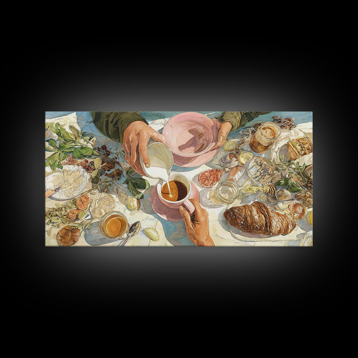 Barista Hands Pouring Milk into Espresso Canvas Print, Coffee Shop Art, Printable Wall Art, Cafe Decor, Fine Art, Cafe, CSA-2x1-41