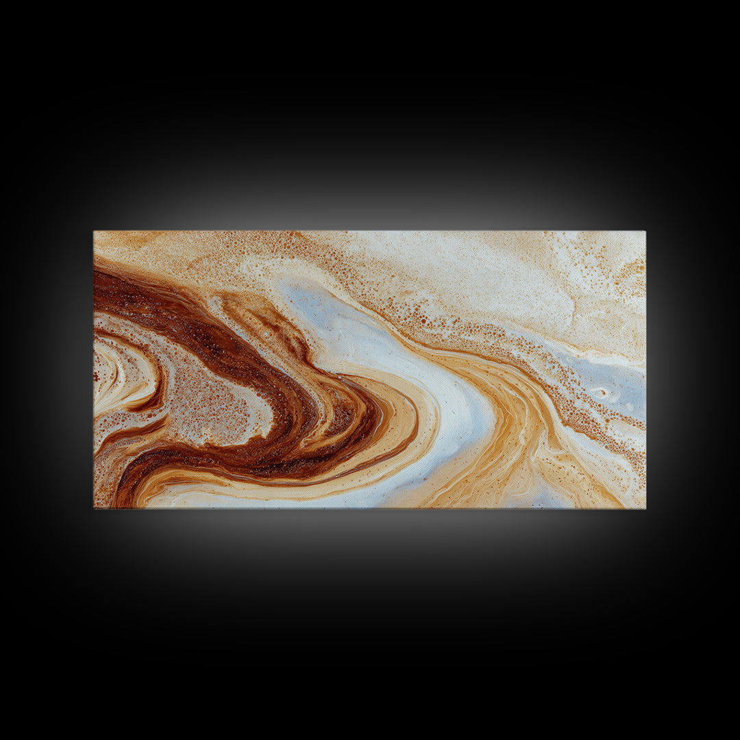 Abstract Brown and Cream Coffee Swirl Canvas Print, Coffee Shop Art, Kitchen Gift, Cafe Decor, Abstract Art, Cafe, Coffee Art, CSA-2x1-53