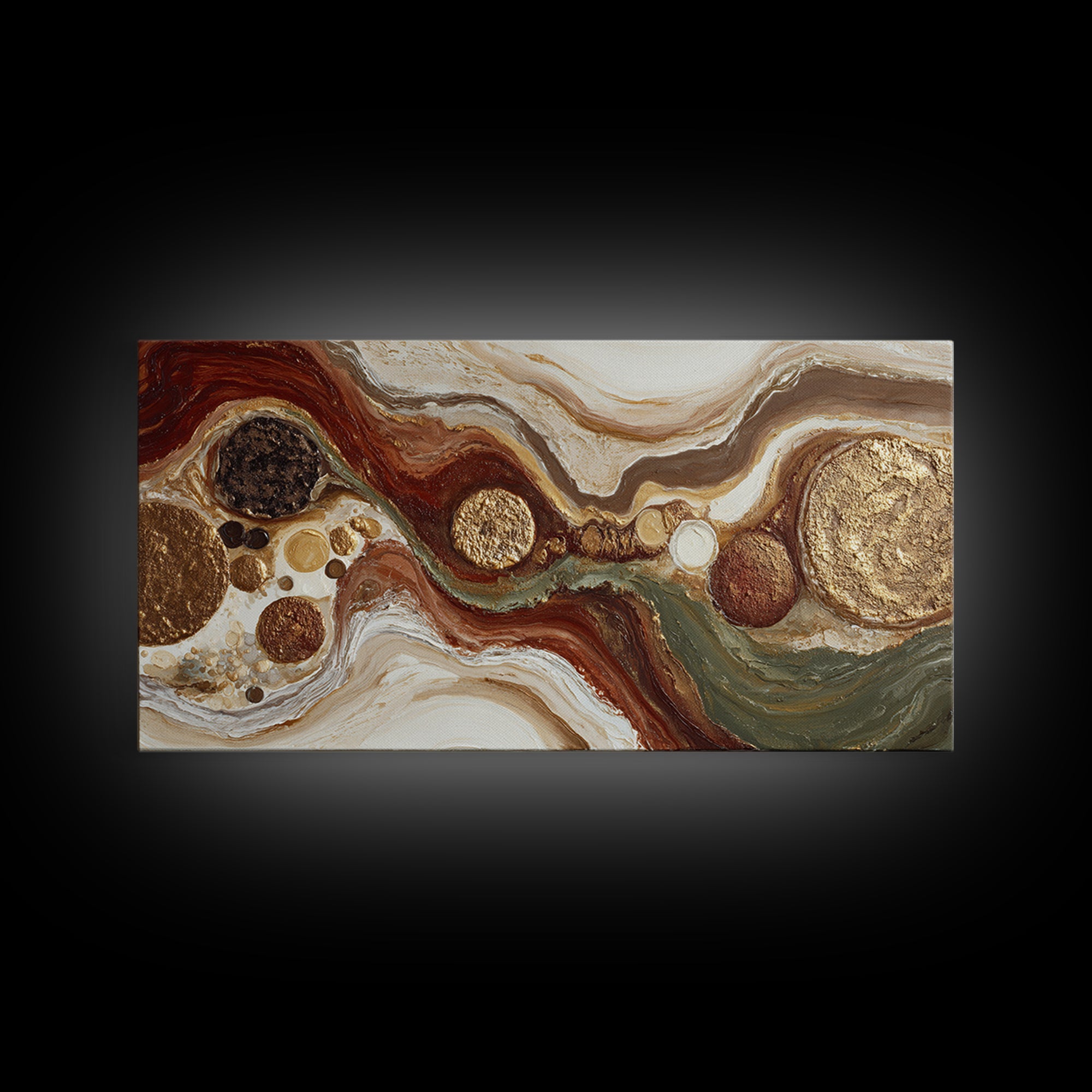 Abstract Brown and Cream Coffee Swirl Canvas Print, Coffee Shop Art, Kitchen Gift, Cafe Decor, Abstract Art, Cafe, Coffee Art, CSA-2x1-77