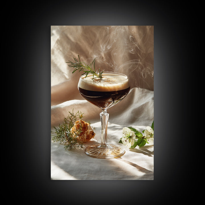 Espresso Martini Coffee Cocktail Still Life Framed Canvas Print, Coffee Shop Art, Canvas Wall Art, Cafe Decor, Fine Art, Cafe, CSA-2x3-1