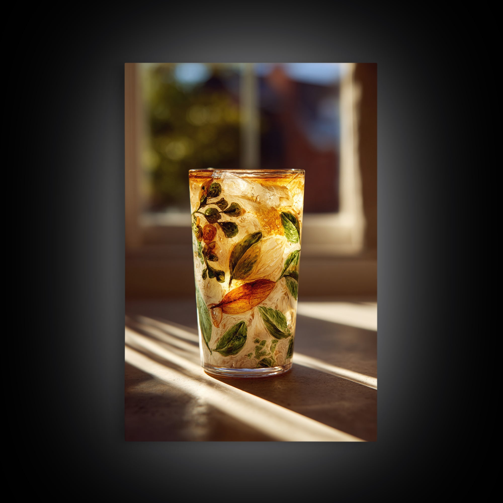 Iced Coffee Glass Framed Canvas Print, Coffee Shop Art, Kitchen Wall Art, Cafe Decor, Fine Art, Cafe, Gothic Wall Art, CSA-2x3-43