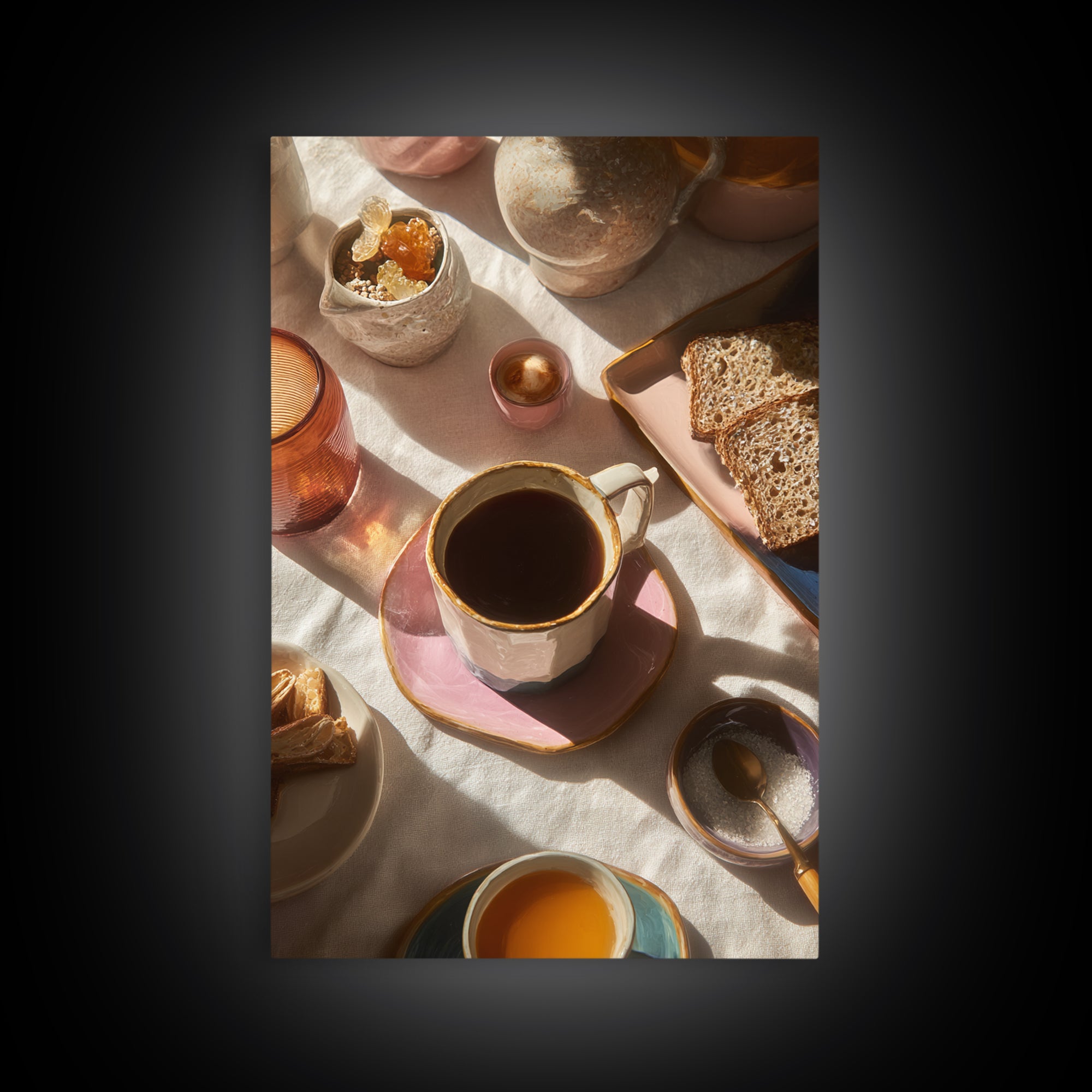 Mid Century Coffee Pot Canvas Print, Coffee Shop Art, Art Print, Cafe Decor, Cafe, Dark Academia Decor, Dopamine Decor, CSA-2x3-54