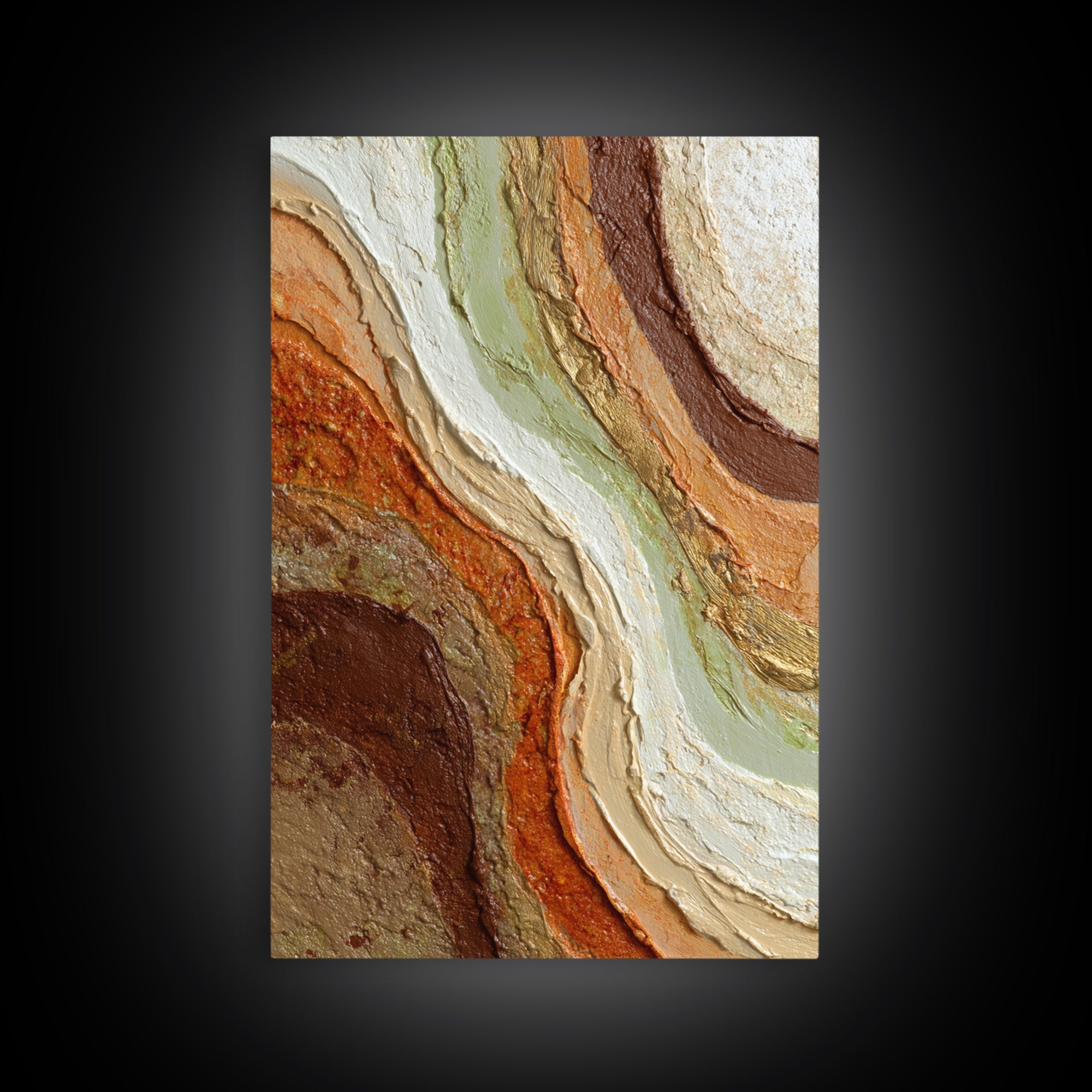 Abstract Brown and Cream Coffee Swirl Canvas Print, Coffee Shop Art, Dopamine Decor, Cafe Decor, Cafe, Coffee Wall Art, CSA-2x3-65