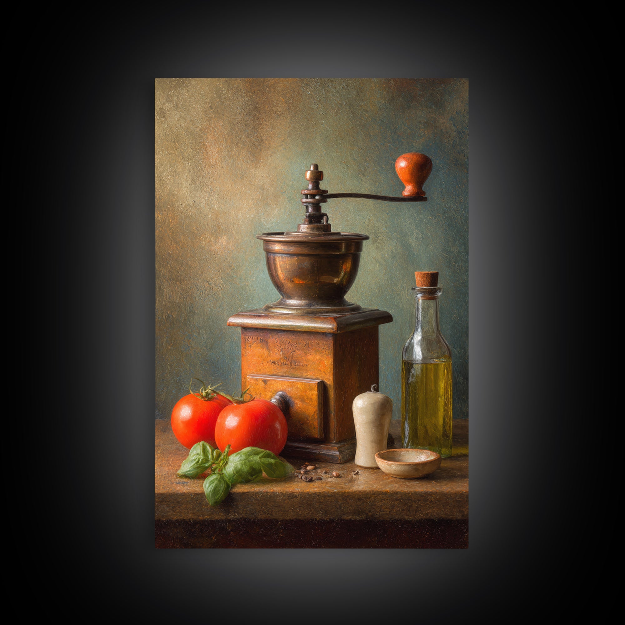 Coffee Grinder Antique Still Life Framed Canvas Print, Coffee Shop Art, Dopamine Decor, Cafe Decor, Cafe, Coffee Wall Art, CSA-2x3-68