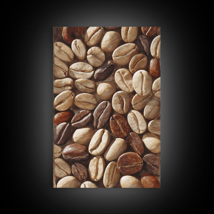 Coffee Bean Pattern Canvas Print, Coffee Shop Art, Dopamine Decor, Cafe Decor, Fine Art, Cafe, Coffee Wall Art, Gallery Decor, CSA-2x3-71