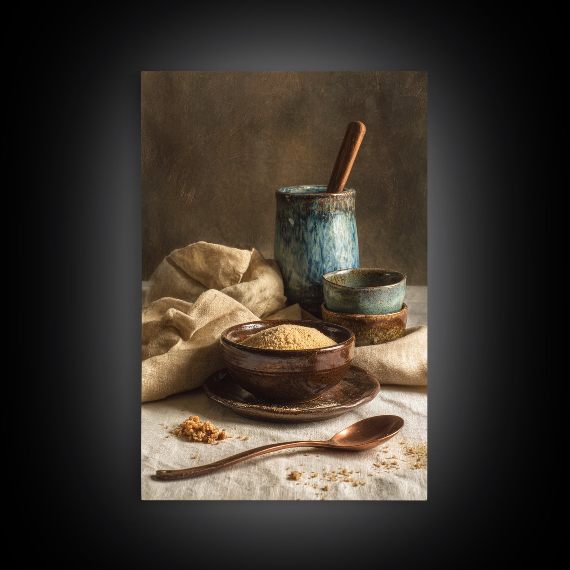 Moody Dark Roast Still Life Framed Canvas Print, Coffee Shop Art, Dark Academia Decor, Cafe Decor, Cafe, Whimsical Art, CSA-2x3-88