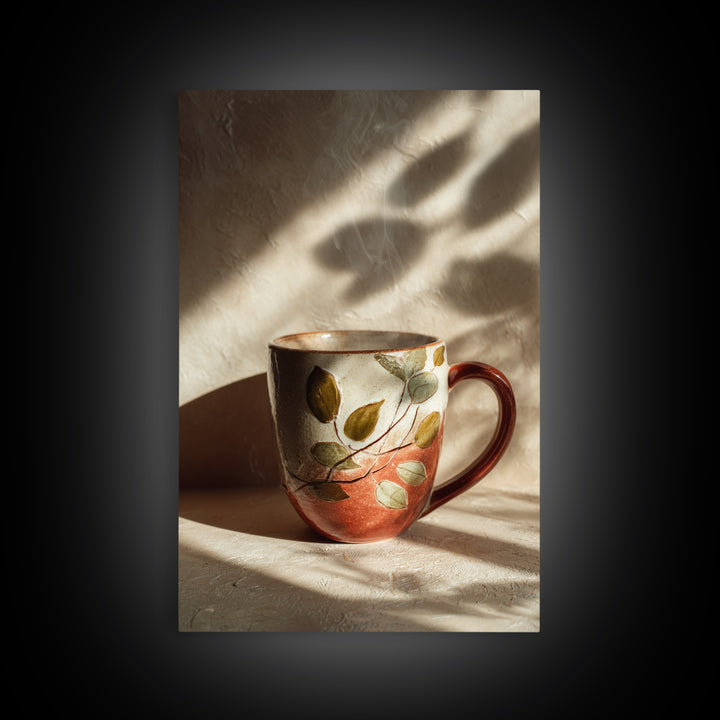 Espresso Cup with Rising Steam and Warm Canvas Print, Coffee Shop Art, Gothic Home Decor, Cafe Decor, Fine Art, Cafe, CSA-2x3-9