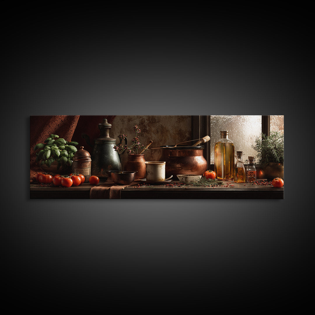 Moody Dark Roast Still Life Canvas Print, Coffee Shop Art, Food Art, Cafe Decor, Fine Art, Cafe, Minimalist Decor, CSA-3x1-24