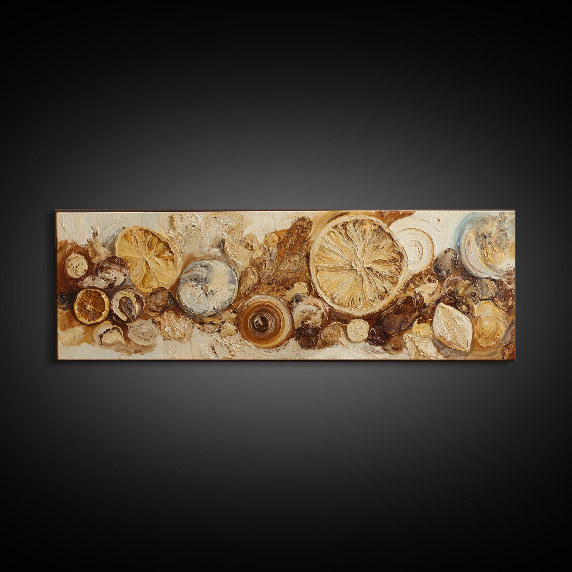 Abstract Brown and Cream Coffee Swirl Canvas Print, Coffee Shop Art, Minimalist Wall Art, Cafe Decor, Fine Art, Cafe, CSA-3x1-25