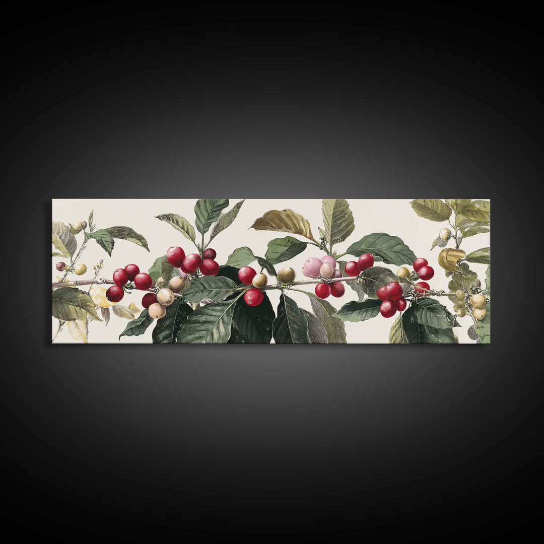 Coffee Farm Landscape Framed Canvas Print, Coffee Shop Art, Contemporary Art, Cafe Decor, Fine Art, Cafe, Printable Art, CSA-3x1-63