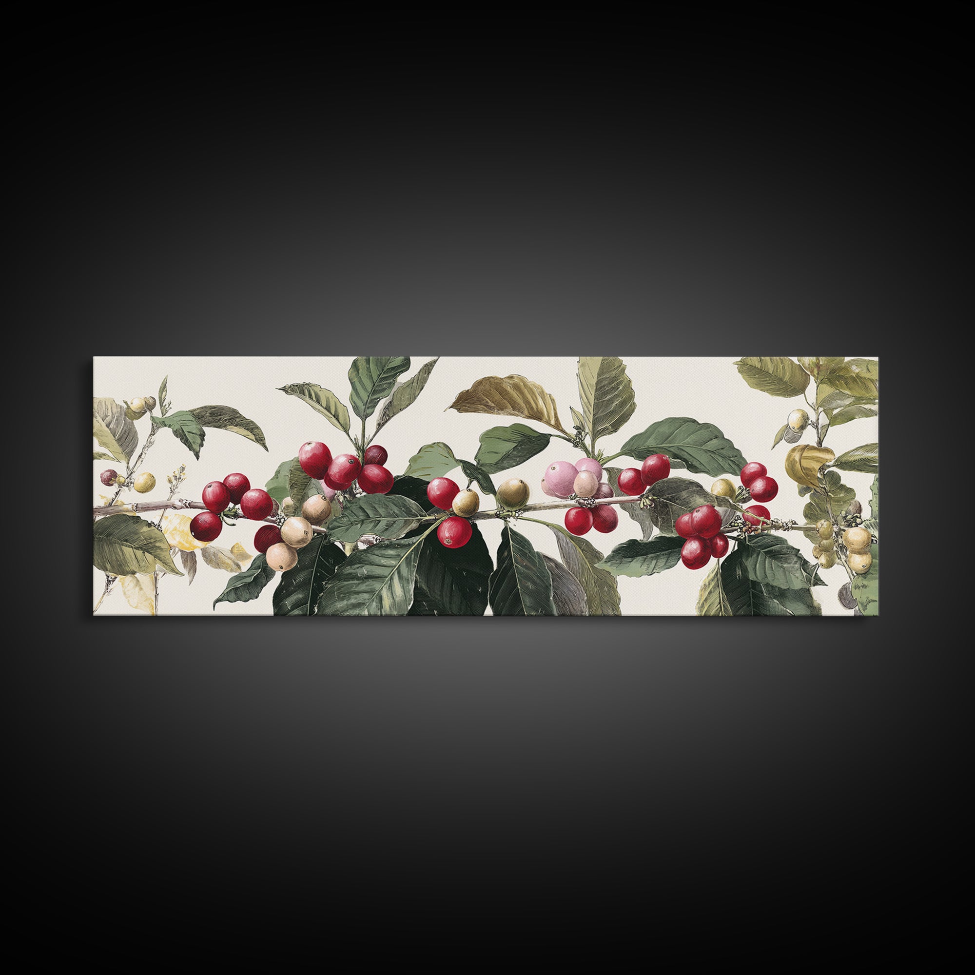 Coffee Farm Landscape Framed Canvas Print, Coffee Shop Art, Contemporary Art, Cafe Decor, Fine Art, Cafe, Printable Art, CSA-3x1-63