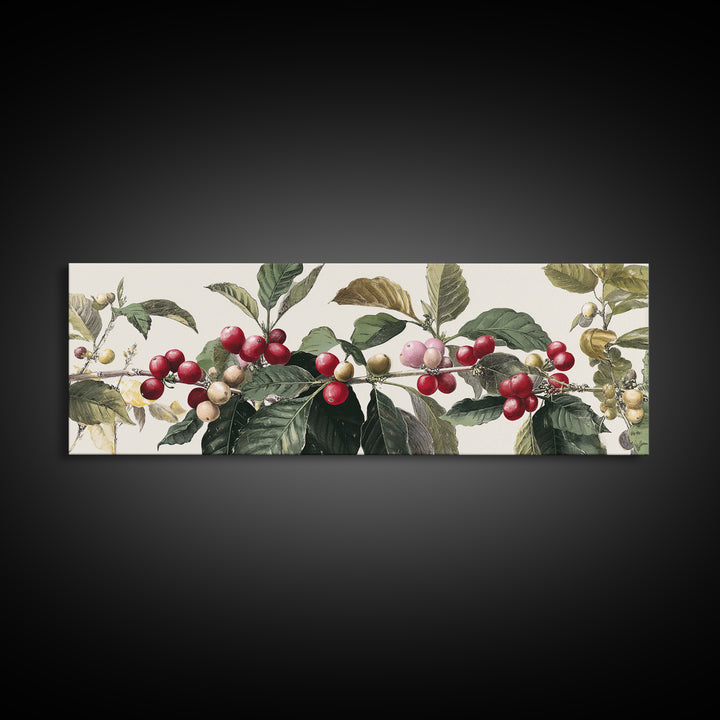 Coffee Farm Landscape Framed Canvas Print, Coffee Shop Art, Contemporary Art, Cafe Decor, Fine Art, Cafe, Printable Art, CSA-3x1-63