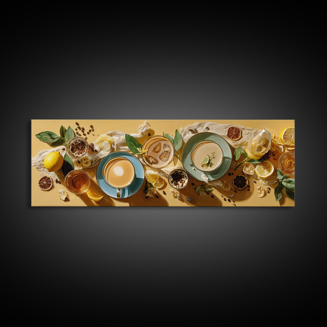 Espresso Martini Coffee Cocktail Still Life Framed Canvas Print, Coffee Shop Art, Food Art, Cafe Decor, Fine Art, Cafe, CSA-3x1-81