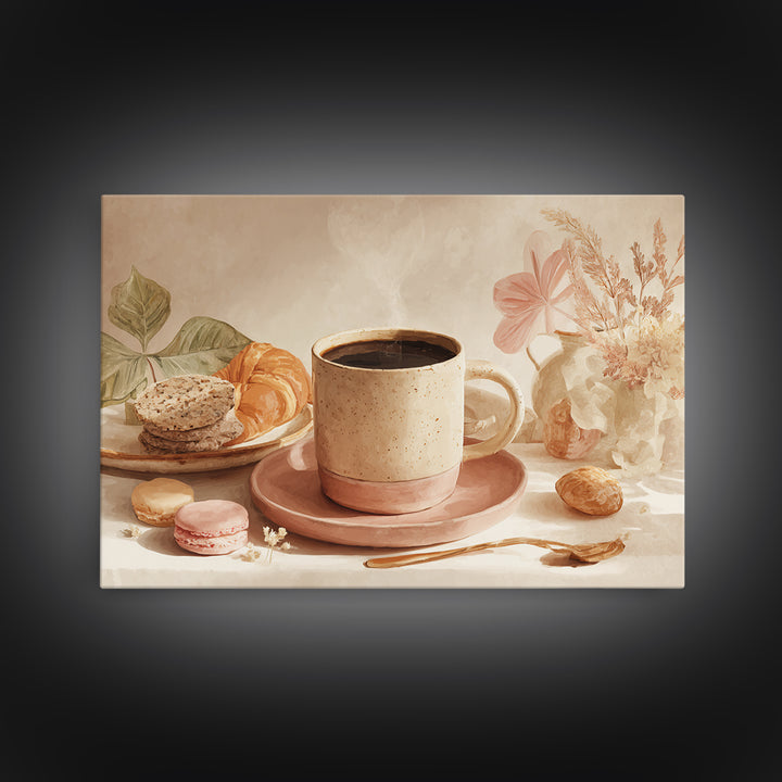 Retro Cafe Poster Coffee Cup Graphic Canvas Print, Coffee Shop Art, Modern Decor, Cafe Decor, Fine Art, Cafe, Wall Decor, CSA-3x2-11