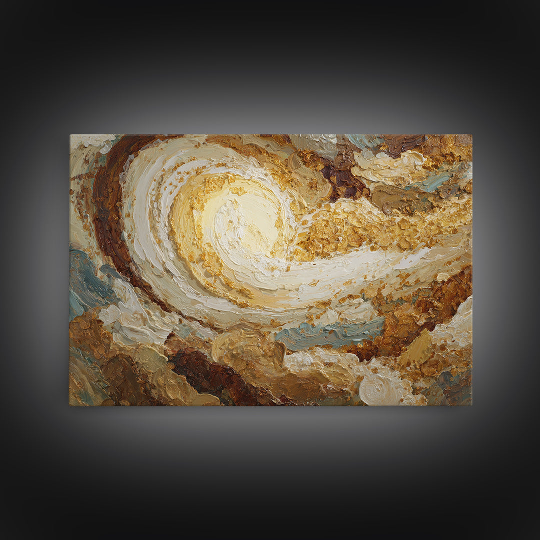 Abstract Brown and Cream Coffee Swirl Framed Canvas Print, Coffee Shop Art, Gothic Wall Art, Cafe Decor, Abstract Art, Cafe, CSA-3x2-13