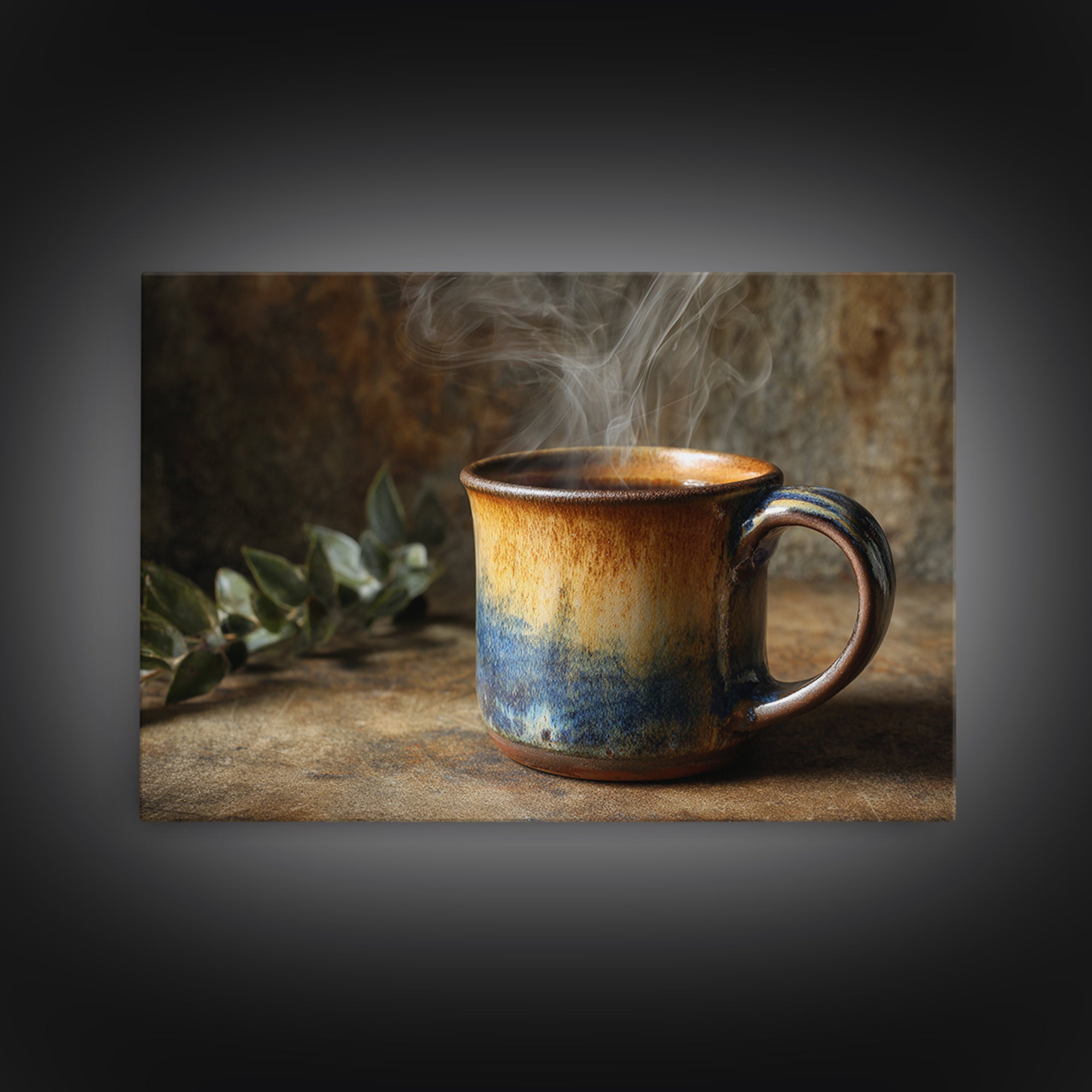 Espresso Cup with Rising Steam and Warm Canvas Print, Coffee Shop Art, Modern Decor, Cafe Decor, Fine Art, Cafe, Wall Decor, CSA-3x2-29