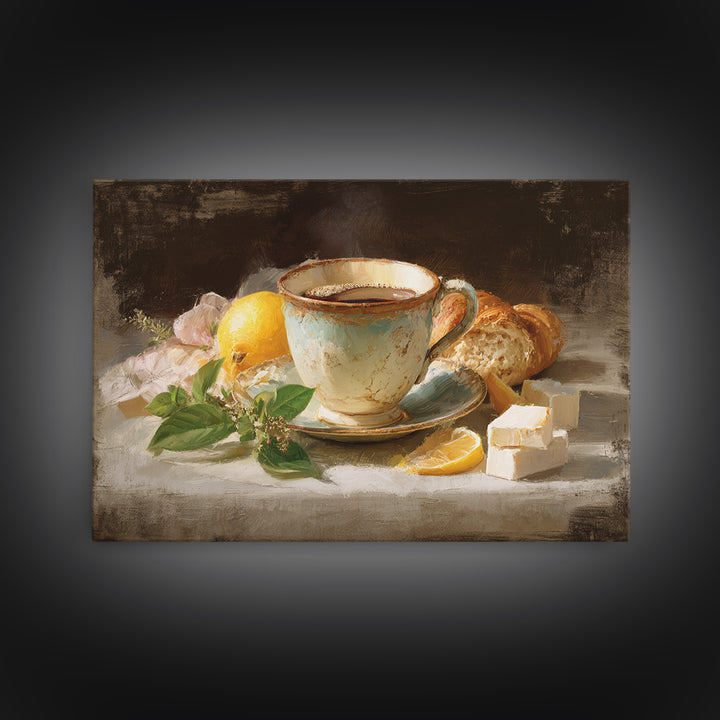 Retro Cafe Poster Coffee Cup Graphic Framed Canvas Print, Coffee Shop Art, Room Decor, Cafe Decor, Cafe, Canvas Wall Art, CSA-3x2-35