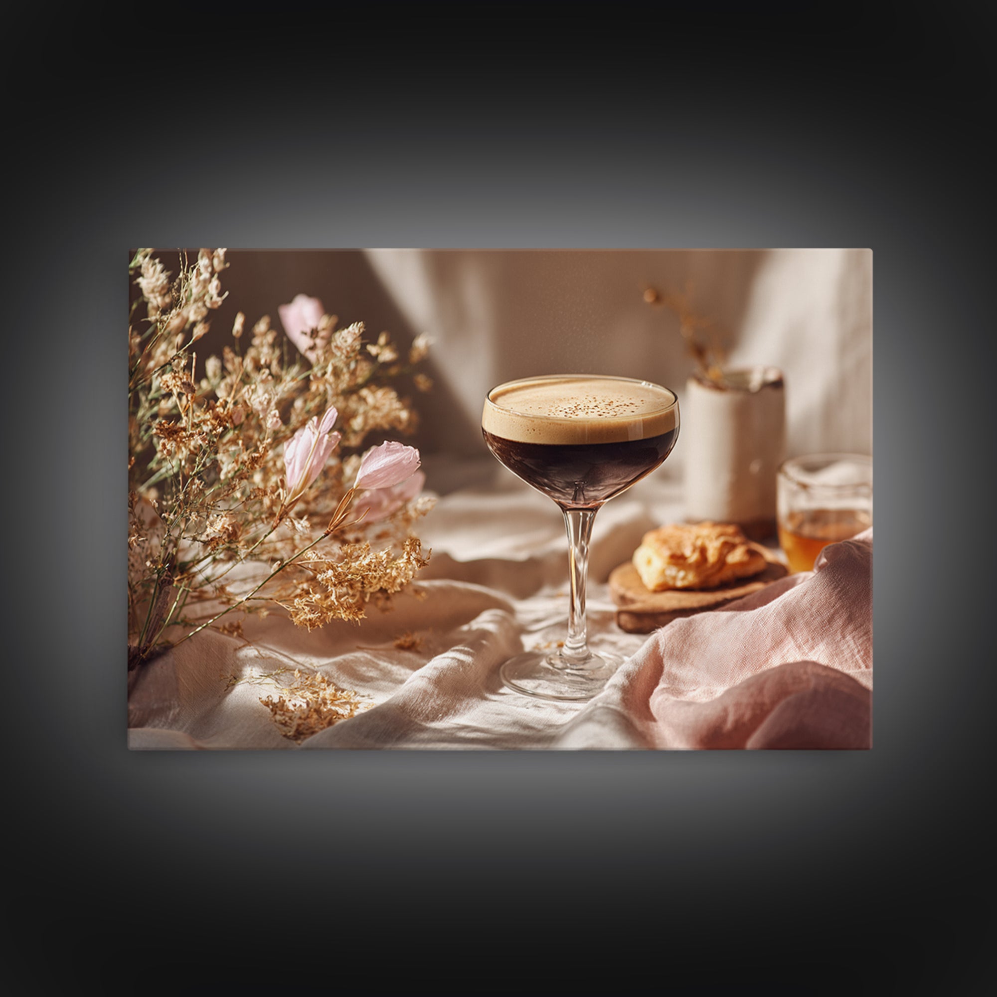 Espresso Martini Coffee Cocktail Still Life Framed Canvas Print, Coffee Shop Art, Gallery Decor, Cafe Decor, Fine Art, Cafe, CSA-3x2-45