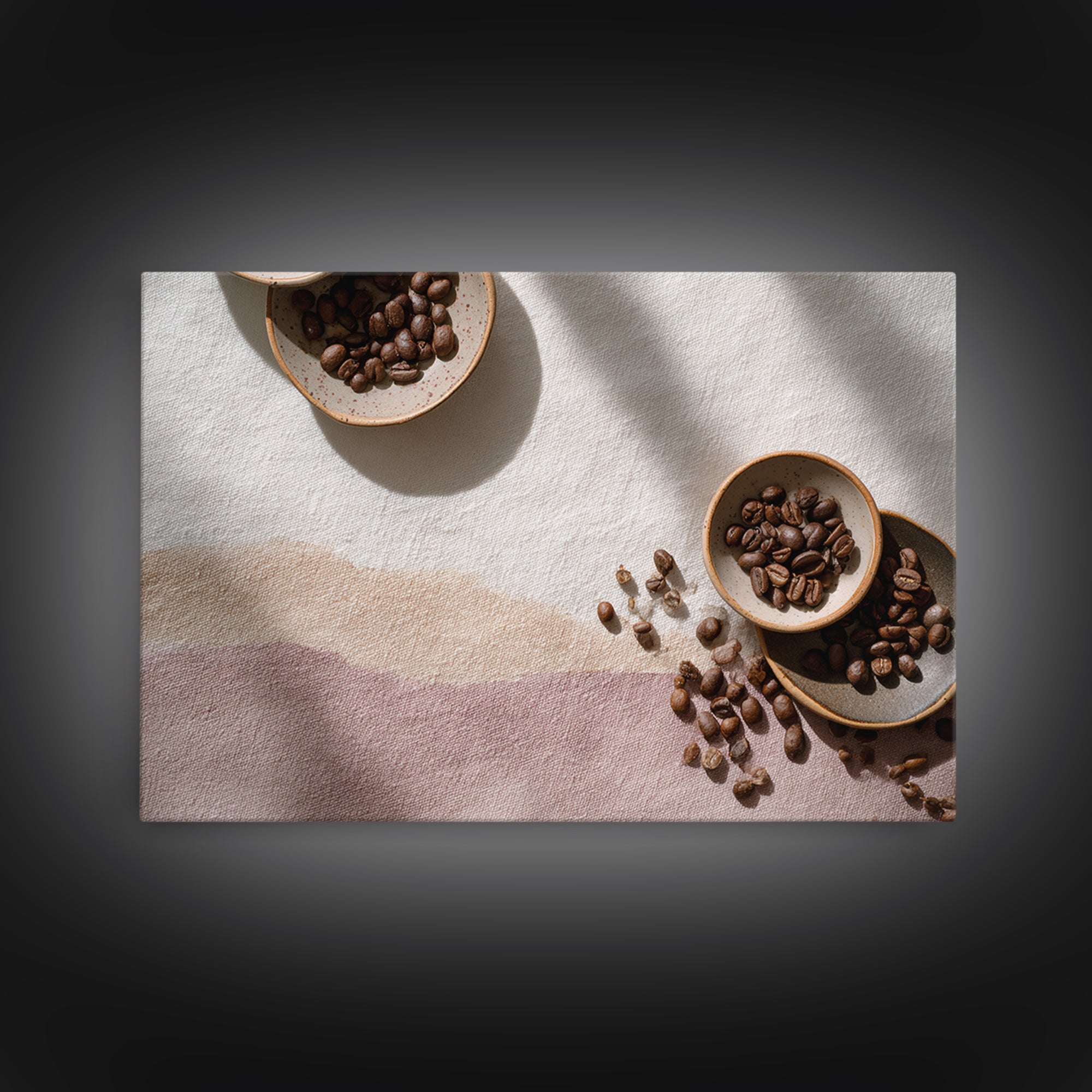 Roasted Beans Falling Through Dark Space Canvas Print, Coffee Shop Art, Gallery Decor, Cafe Decor, Fine Art, Cafe, Wall Art, CSA-3x2-48