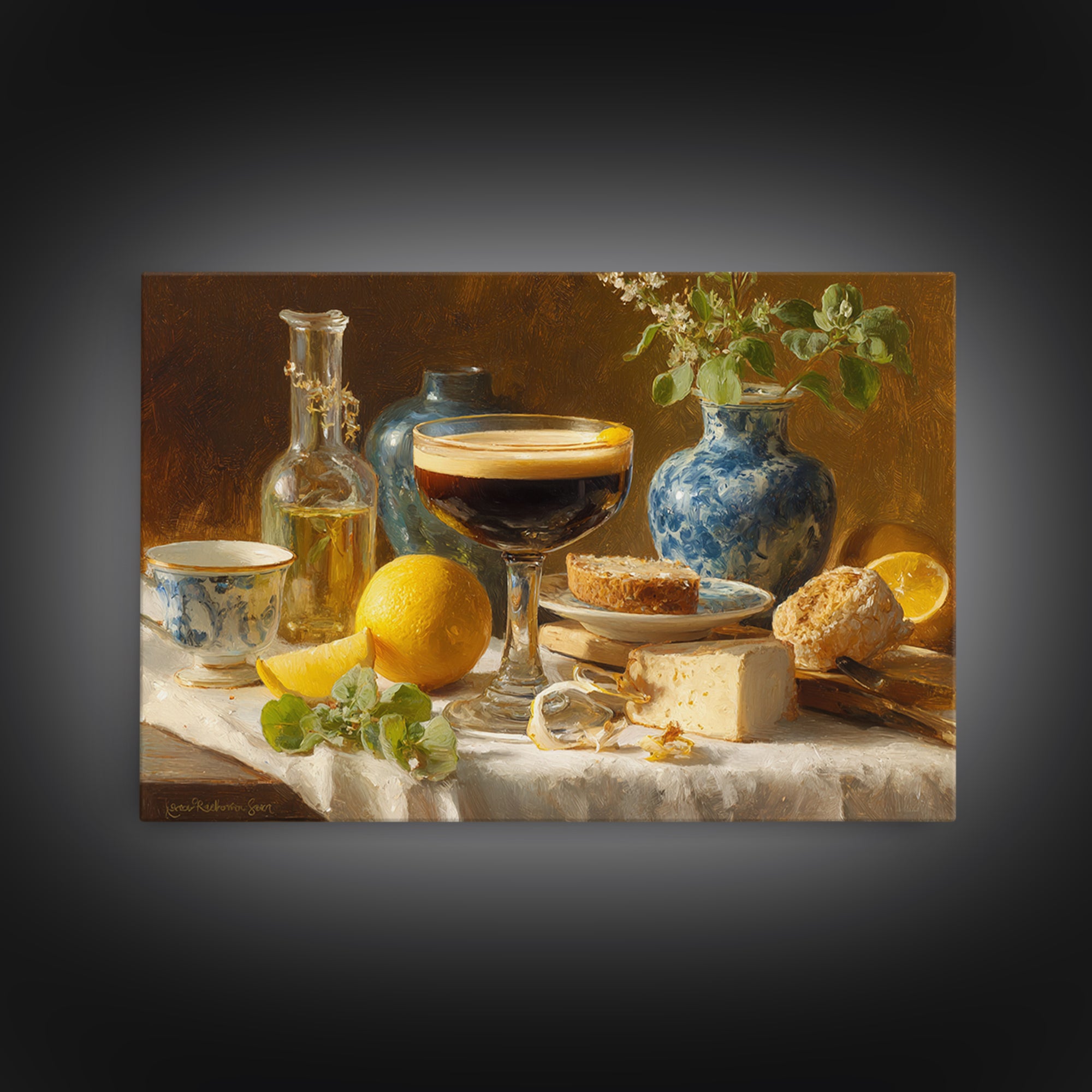 Espresso Martini Coffee Cocktail Still Life Framed Canvas Print, Coffee Shop Art, Gallery Decor, Cafe Decor, Fine Art, Cafe, CSA-3x2-69