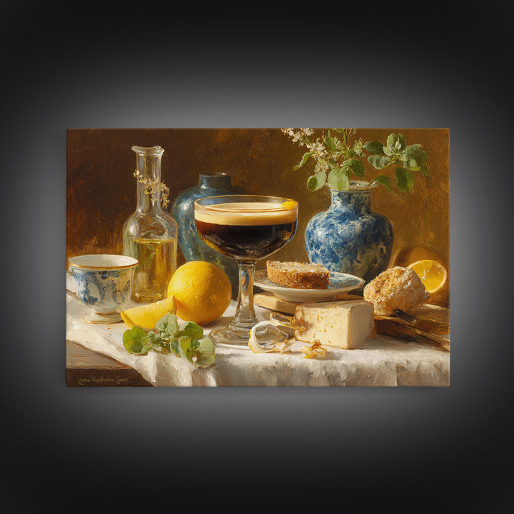 Espresso Martini Coffee Cocktail Still Life Framed Canvas Print, Coffee Shop Art, Gallery Decor, Cafe Decor, Fine Art, Cafe, CSA-3x2-69