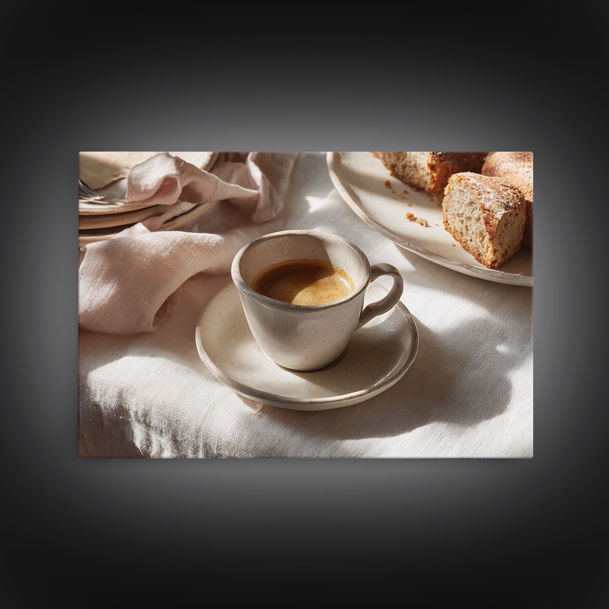 Minimal Line Art of a Cup and Framed Canvas Print, Coffee Shop Art, Bedroom Wall Art, Cafe Decor, Abstract Art, Cafe, CSA-3x2-70