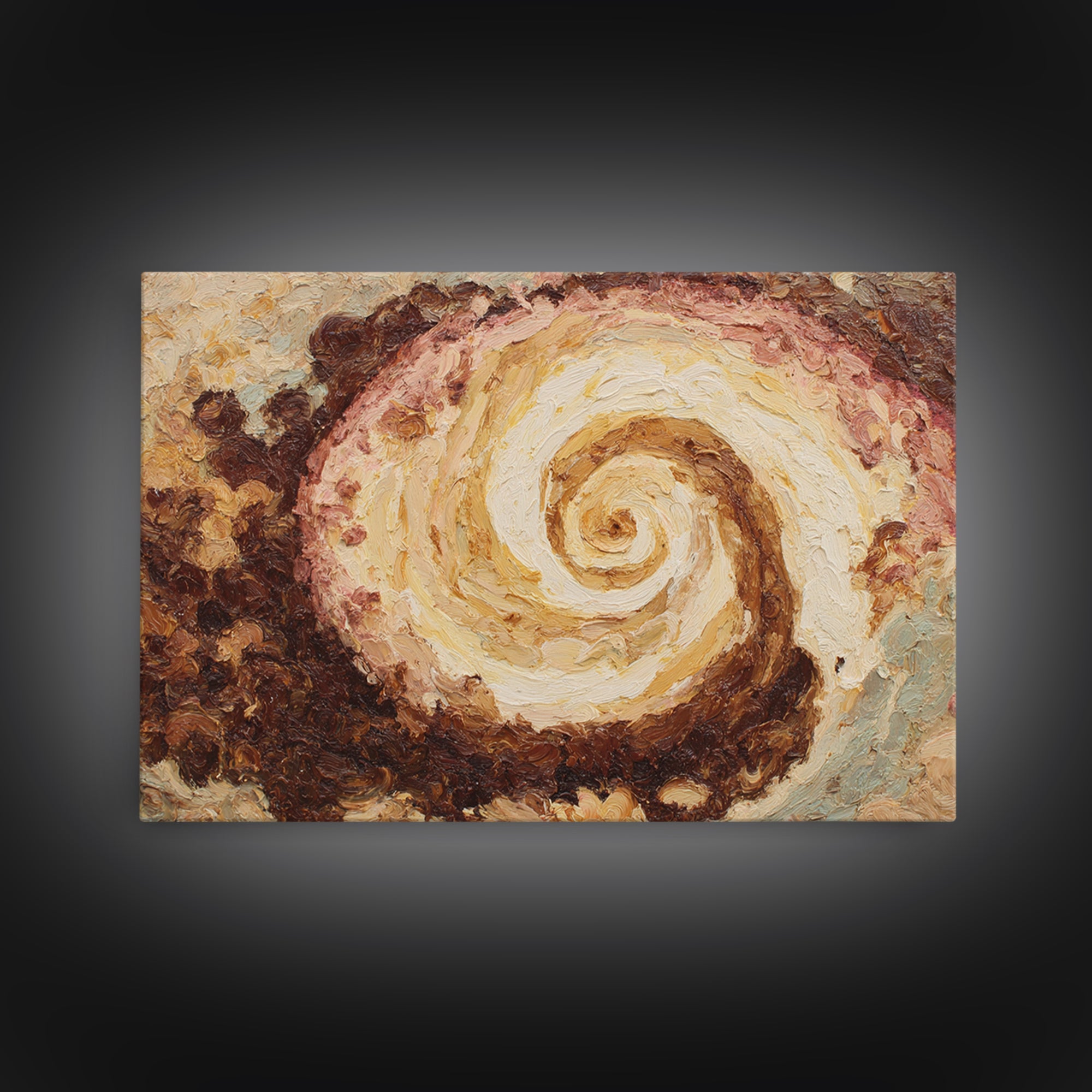 Abstract Brown and Cream Coffee Swirl Framed Canvas Print, Coffee Shop Art, Statement Artwork, Cafe Decor, Abstract Art, Cafe, CSA-3x2-85