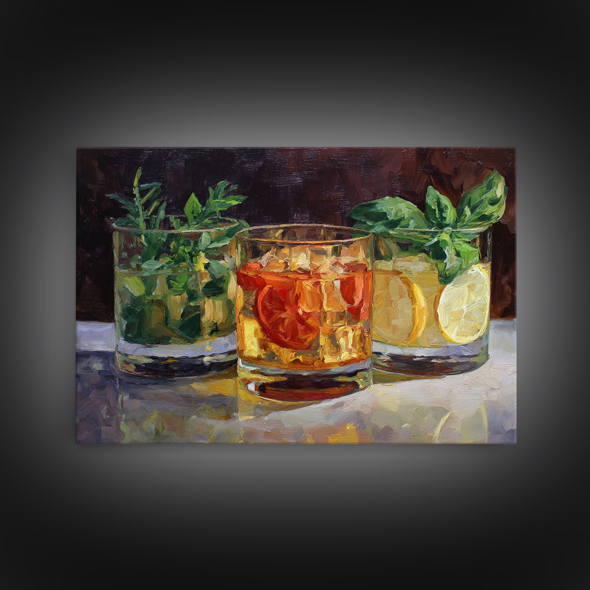 Iced Coffee Glass Framed Canvas Print, Coffee Shop Art, Wall Decor, Cafe Decor, Fine Art, Cafe, Kitchen Gift, Living Room Decor, CSA-3x2-87