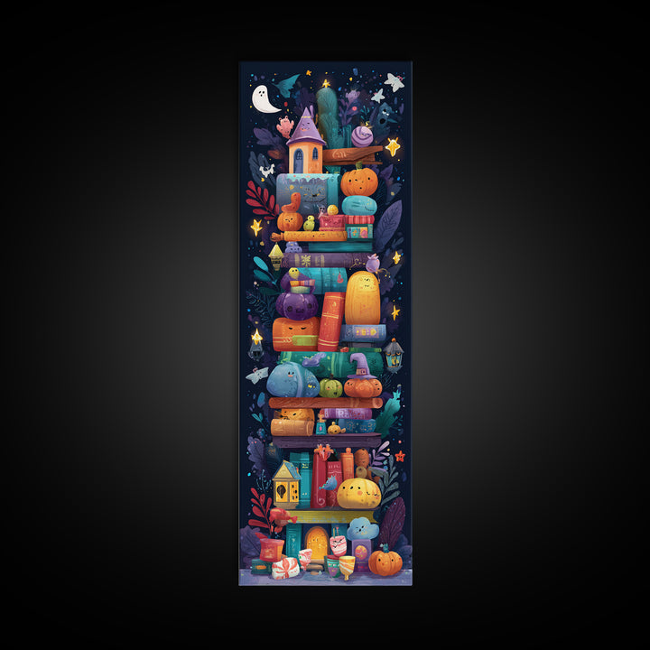 The Enchanted Costume Closet, Vector Halloween Art, Tall Narrow Wall Art, Framed Canvas Print, Cute Halloween Wall Art
