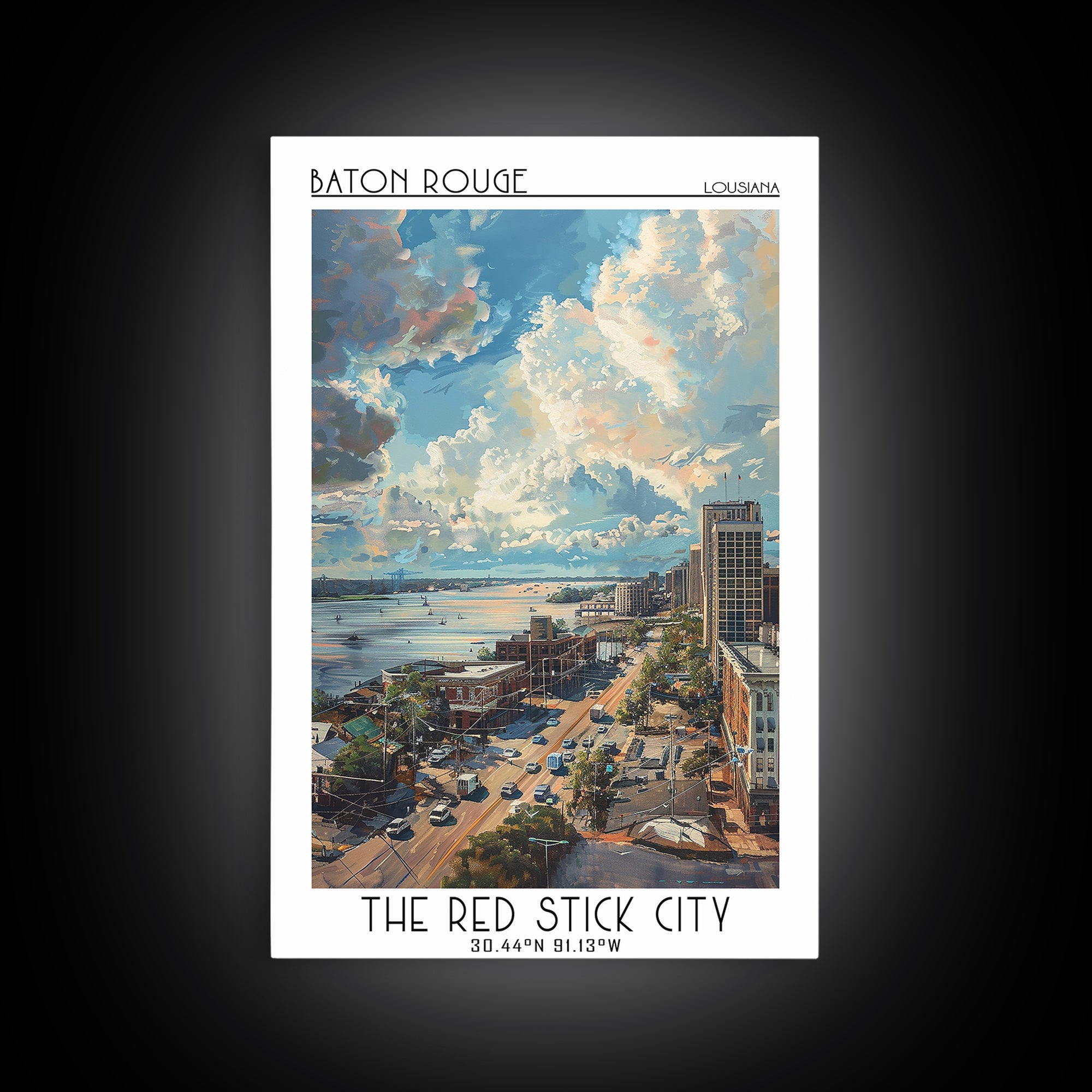 Baton Rouge Travel Poster, Canvas Print, City Travel Poster, Vintage City Poster, Wall Art, Vintage Posters, Art Print, Poster Print