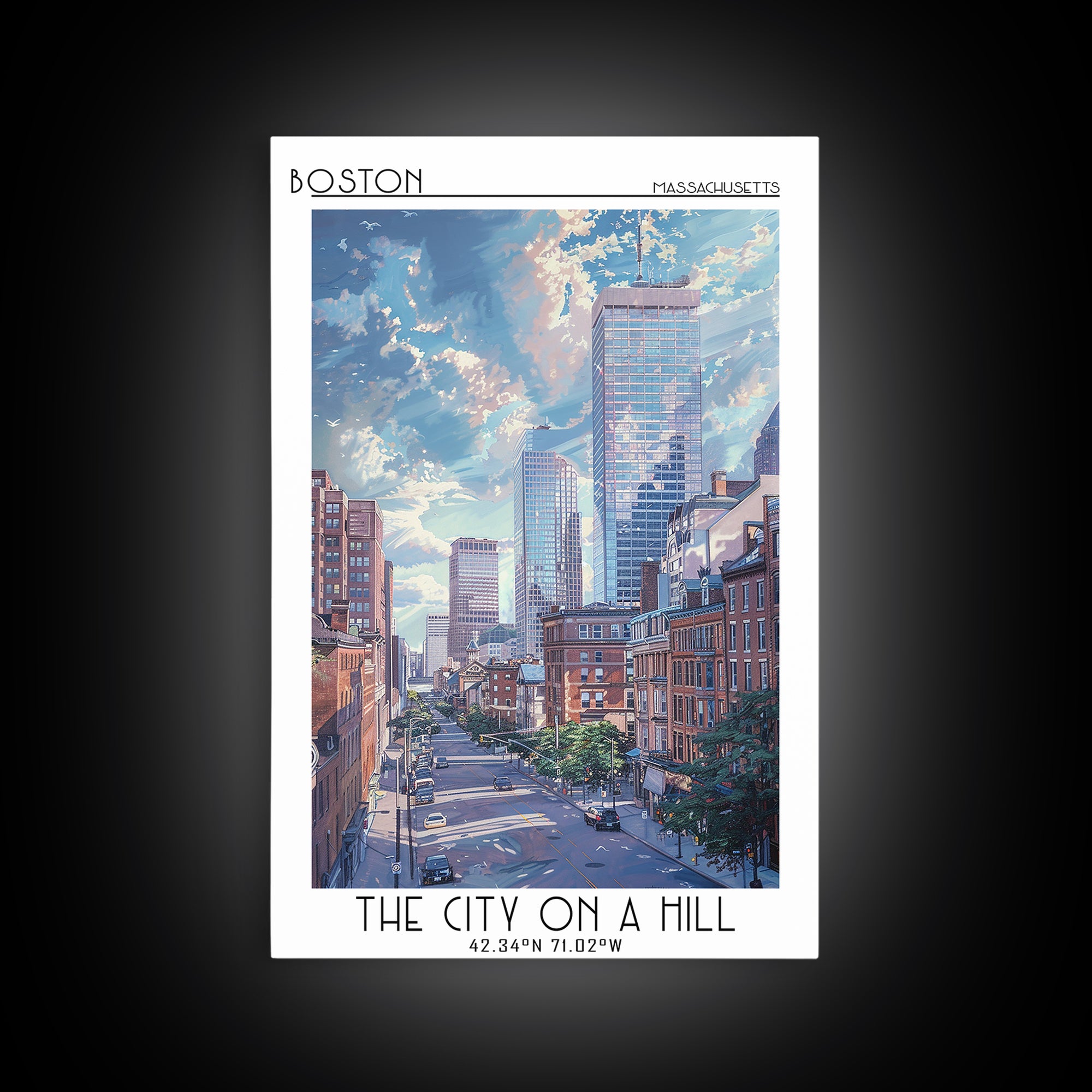 Boston Travel Poster, Canvas Print, Travel Wall Art, City Wall Art, Vintage Travel, Poster Art, City Travel Poster, Travel Art Print