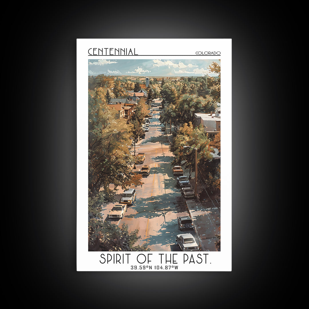 Centennial Travel Poster, Canvas Print, Retro Travel Poster, City Wall Art, Vintage Poster, Retro Travel Print, Living Room Wall Art