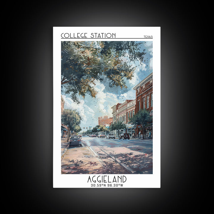 College Station Travel Poster, Canvas Print, Travel Wall Decor, Minimalist Poster, Retro Travel Poster, Poster Print, City Art Print