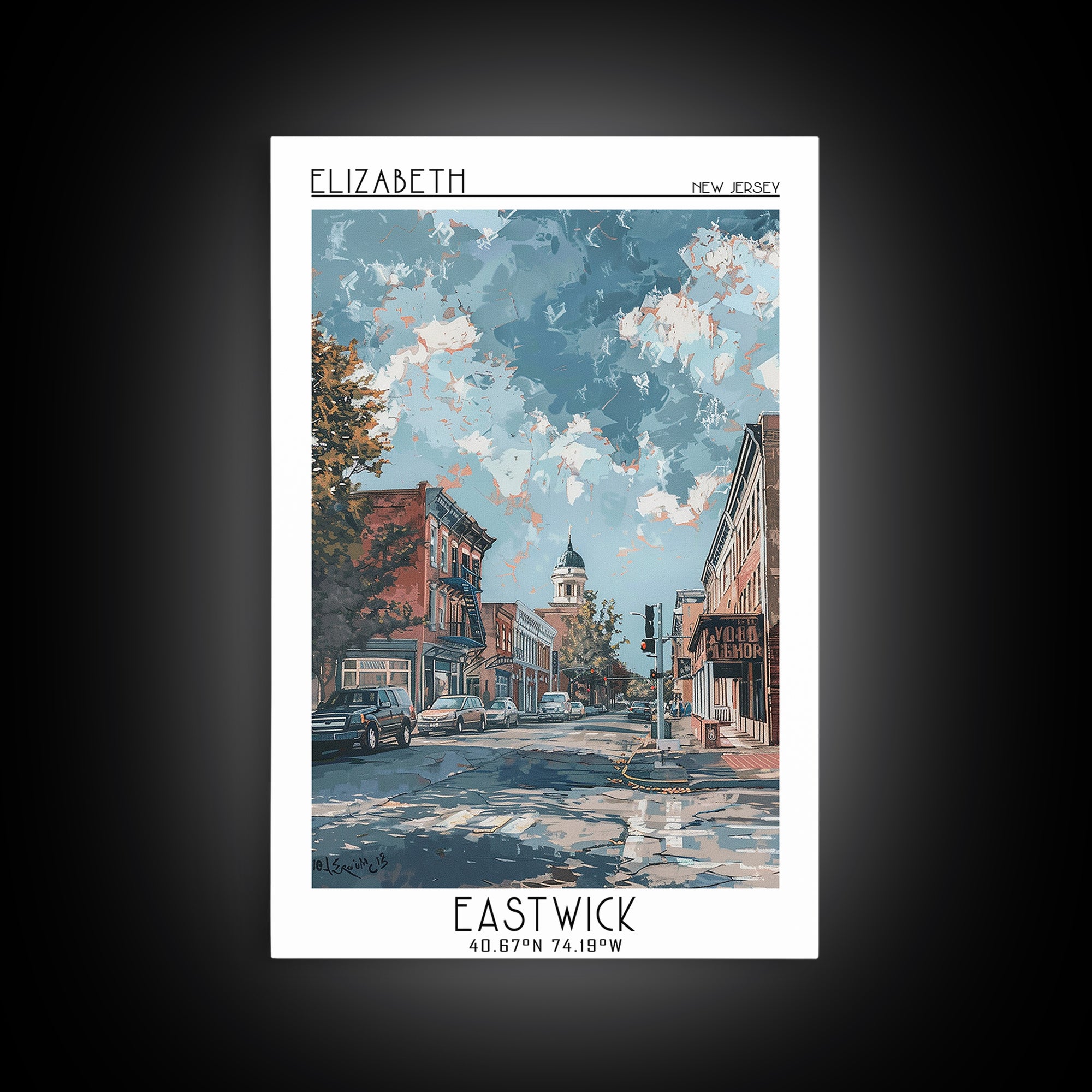 Elizabeth Travel Poster, Canvas Print, City Travel Poster, Travel Wall Art, Colorful Wall Art, Living Room Wall Art, Wanderlust Gift